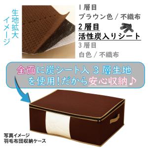 羽毛 布団収納袋 2枚組 全面 活性炭シート入...の詳細画像4