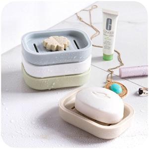 灰青色 石鹸財布記憶洗面所現代プラスチック浴室石鹸皿 キッチン＆バス石鹸セーバートレイ（ブルーアッシュ