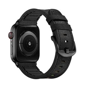 Mifa-AppleWatchシリーズシリーズと互換性のあるハイブリッドスポーツレザーバンド745mm 6 SE 5 4 44mm 3 2 142mmメンズ頑丈な黒