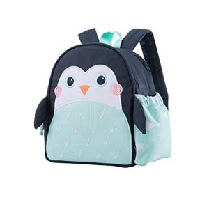 Planet Buddies キッズ かわいい ランチバッグ 保冷 弁当バッグ 学校用バックパック 子供用バッグ 水筒ホルダー ＆名札付き ペンギン キャラクター