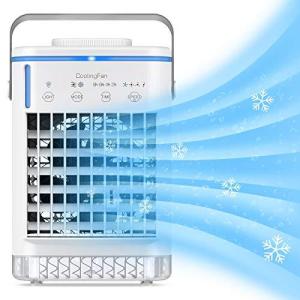 冷風扇 2022年新登場 小型冷風機 卓上扇風機 usb給電式 スポットクーラー ミニ タイマー付 水漏れ防止 4段階風量 暑さ対策 冷却 加湿