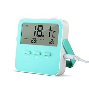 UPSLON デジタル 水温計 水槽 温度計 冷凍庫 温度計 冷蔵庫 デジタル温度計 小型 高温低温 室内室外温度記録 アラ