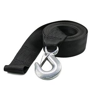 ウィンチベルト トレーラーベルト 牽引用 フック付きボートウィンチストラップ ポリエステル安全ボー