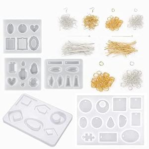 RuiChy195個イヤリング樹脂モールドキットイヤリング付きシリコンキャスティングモールドジュエリー用アクセサ