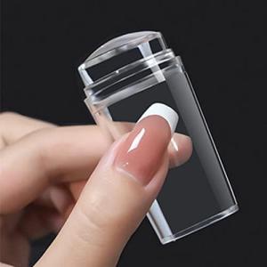 ネイルアートスタンパーツール透明シールクリスタルシリコンヘッドスクレーパー付き DIYマニキュアプリントツールネイルアートアクセサリー