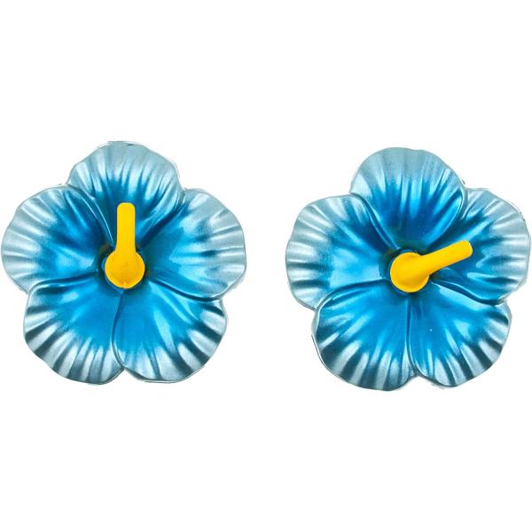 HKB SPORTS ナンバープレートボルトキャップ ハイビスカス ブルーHK74