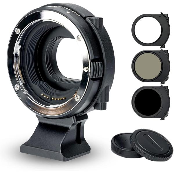 JJC EF-EOSR ドロップインフィルターマウントアダプタ(ND3-ND500調整可能) 付き ...
