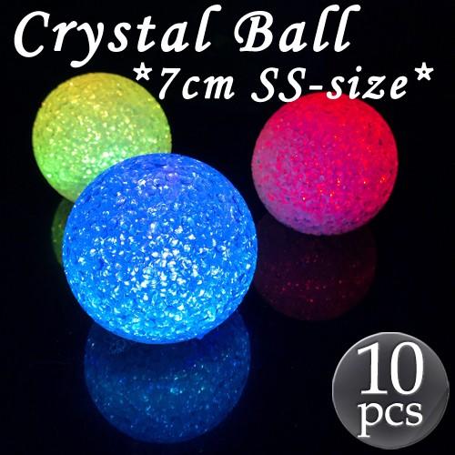 LEDライト クリスタルボール SSサイズ（7cm） 10個セット マルチカラー クリスマス LED...