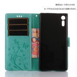 SONY Xperia XZsケース 蝶柄 花...の詳細画像1