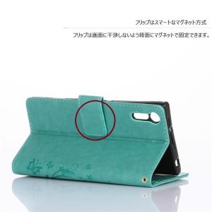 SONY Xperia XZsケース 蝶柄 花...の詳細画像3