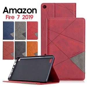 amazon Fire 7 2019 ケース タブレットケース 手帳型 fire7 第9世代 カバー...