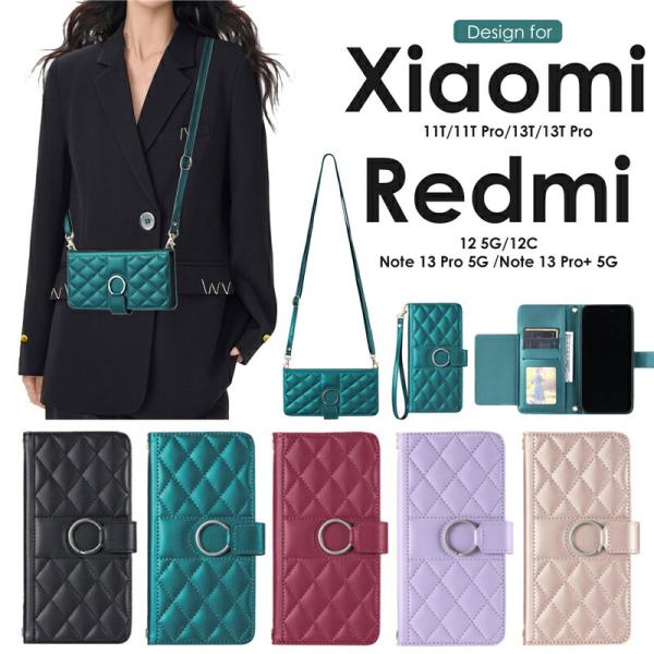 スマホケース手帳型 ショルダー 手首 Xiaomi Redmi Note 13 Pro 5G ケース...