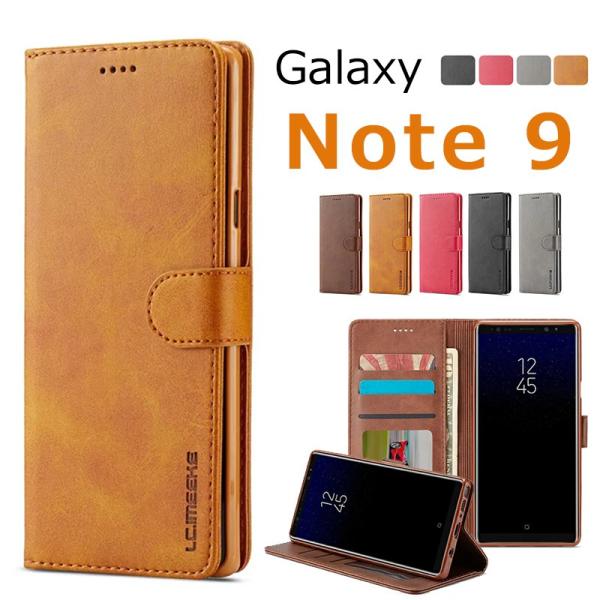 Galaxy スマホケース Note9ケース 手帳型 革 レザー Note9手帳型ケース カードポケ...