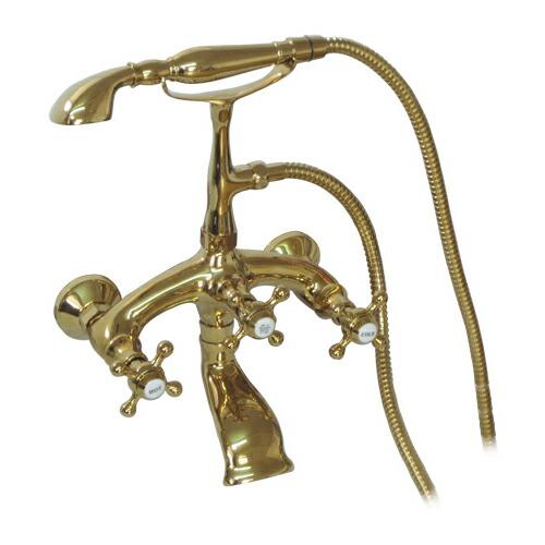 壁付け シャワー 浴室 蛇口 おしゃれ アンティーク調 金色 ゴールド INK-03010011H(...