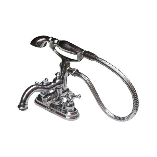 洗面用 シャワー水栓 アンティーク風 デッキタイプ おしゃれ シルバー INK-0301015H-S