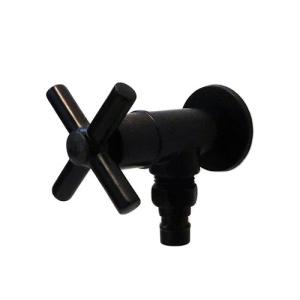 洗濯機用アングル止水栓 壁給水 黒 ブラック | 品番INK-0304009HS