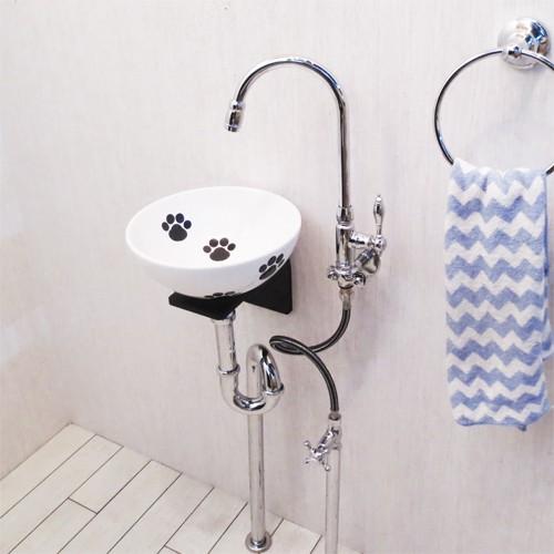 洗面ボウルセット コンパクト かわいい おしゃれ 壁付け 【Eセット80】