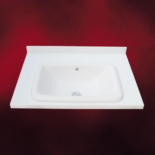 洗面ボウル付き人工大理石天板 台 白 模様 W750×D565×H80 INK-0504116H