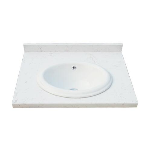 天板 人工大理石 陶器ボウル セット 白 模様有り W600×D465×H80 INK-050412...