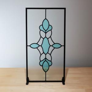 ステンドグラス おしゃれ 幾何学模様 装飾ガラス W250×H480×T6