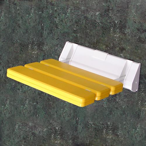 壁付けイスイエロー（簡易椅子・玄関ベンチ・コンパクト・収納タイプ）k-isu-yellow