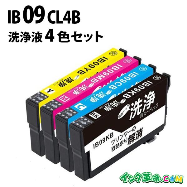 IB09CL4 洗浄液 4色セット プリンターインク EPSON IB09 シリーズ 洗浄液カートリ...