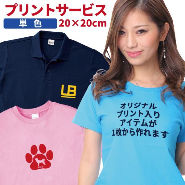プリント加工 単色 1箇所 20cm×20cm Tシャツ オプション トレーナー パーカー mono
