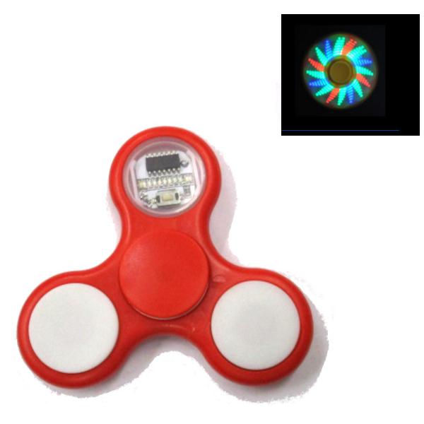 光る ハンドスピナー レッド 3パターン明滅タイプ Hand spinner ストレス解消 暇つぶし...