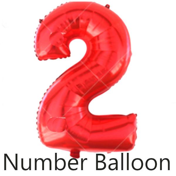 数字の2 風船 レッド １個 バルーン 誕生日 パーティー (K22)