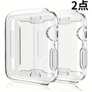 2点セット メンズ レディース TPU フルカバー 高精細 超薄型 ウォッチケース 落下防止 おしゃれ カジュアル 画面保護カバー Apple Watch