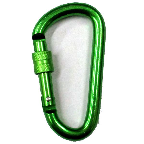 カラビナ グリーン単品 スクリューロックタイプ キャンプ アウトドア 旅行用品 釣り トレッキング ...