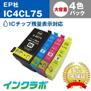 IC4CL75 4色パック大容量×5セット EPSON エプソン 互換インクカートリッジ プリンターインク IC75 ふで ICチップ・残量検知対応｜inklab