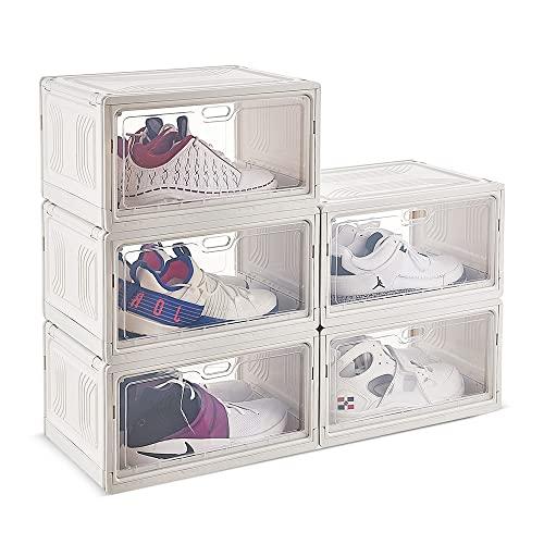 シューズボックス 玄関収納 大容量 クリア おしゃれ 靴箱 磁石式扉 折りたたみ かっこいい 靴収納...