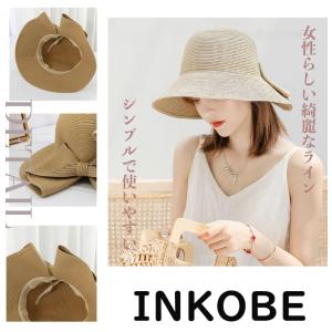 麦わら帽子 レディース UVカット ハット つ...の詳細画像2