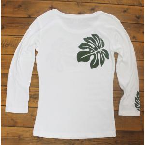 七分袖 Tシャツ モンステラ ベーシック柄 フ...の詳細画像4