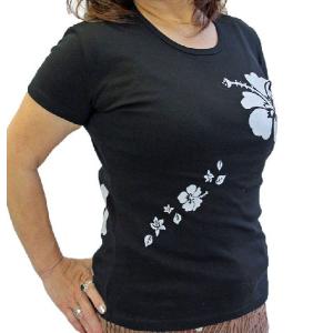 Tシャツ 半袖 レディース ハイビスカス柄 S M L XL カジュアル ハワイ フラダンス 衣装 ハワイアン