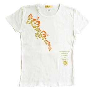 Tシャツ 半袖 レディース ハイビスカス オレ...の詳細画像2