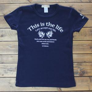 Tシャツ 半袖 レディース Wヤシ柄   S M L XL カジュアル ハワイ フラダンス 衣装 ハワイアン