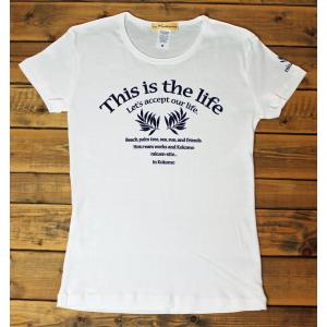 Tシャツ 半袖 レディース Wヤシ柄 S M ...の詳細画像1