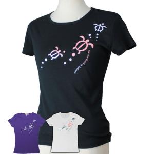 Tシャツ ホヌ柄 サーモンピンクグラデ レディー...の商品画像