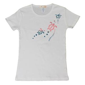 Tシャツ ホヌ柄 サーモンピンクグラデ レディ...の詳細画像4