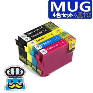 プリンターインク エプソン MUG ４色セット +黒１本  MUG-4CL 互換インク マグカップ ...