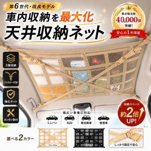 車用収納ネット 天井 メッシュネット 車用品 カー用品 車中泊 ルーフ ロッドキャリー ラゲッジネット カーゴネット 荷物入れ カーアクセサリー