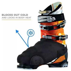 スキー靴カバー防水暖かい靴カバーブラック雪のブーツカバー保護