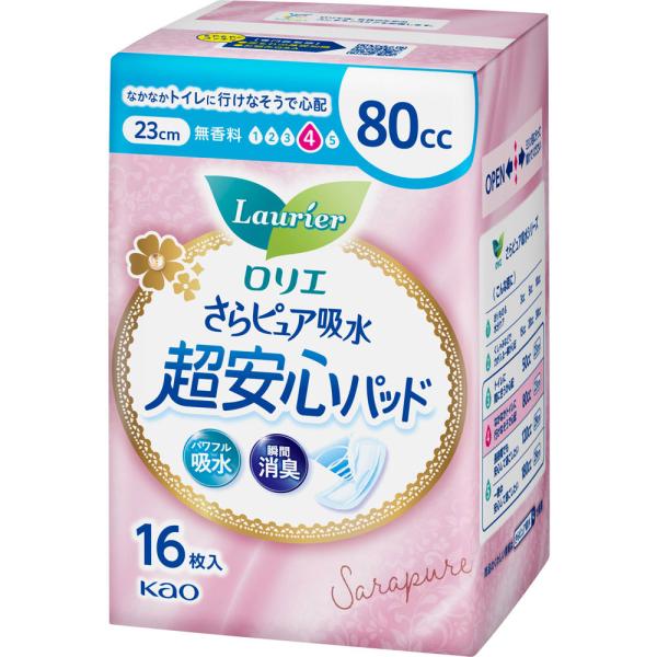 花王 ロリエ さらピュア吸水超安心パッド ８０ＣＣ １６枚