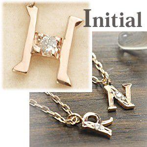 k10 イニシャルダイヤモンドネックレスH