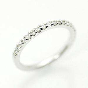 ドゥミ・セルクル/K10 リング（ピンキー リング） ダイヤモンド0.20ct 10金ホワイトゴールド ギフト プレゼント｜inno