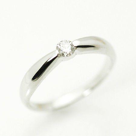 レディース ピンキーリング ダイヤモンド 10金ホワイトゴールド K10WG