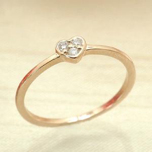 レディース ピンキー リング エメラルド 18金ホワイトゴールド K18WG