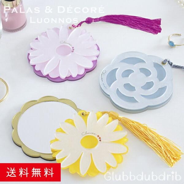 全4色 アクリルスライドコンパクトミラー CLR ( フラワー 大阪樟蔭女子大学コラボ )